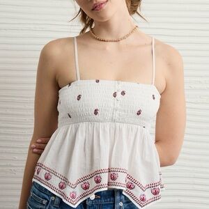 NWT American Eagle Hem Smocked Babydoll Tube Top